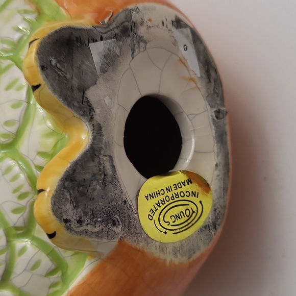 Young Inc. Ceramic Owl Decor/Figurine, Orange, Green, Gold MCM Style - Picture 4 of 4